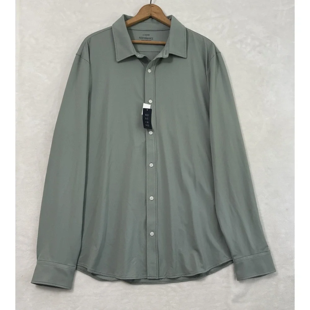 J. Crew Performance All Day Dry Mens Long Sleeve Button Down Shirt XL NWT 0703